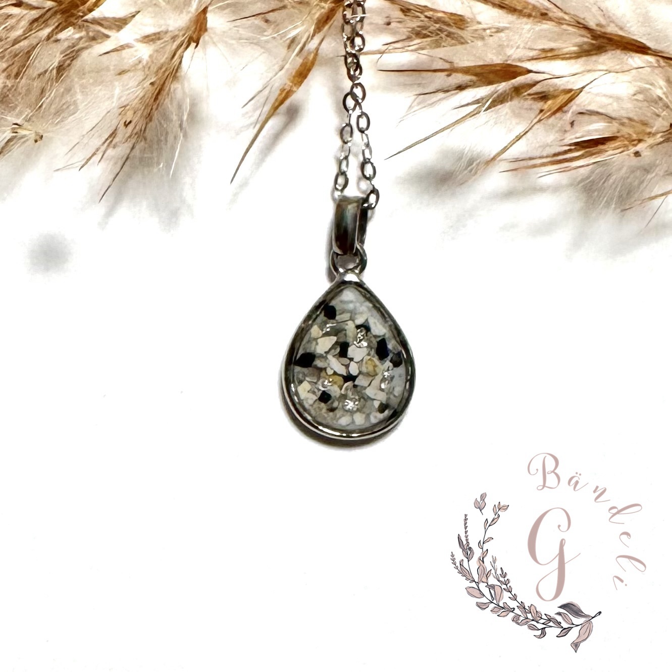 „NEU“ Tropfen Edelstahl Weissgold platiert Asche (auch in Rosegold und Gold möglich)